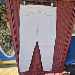 LOFT Women's Cream Ankle Jeans